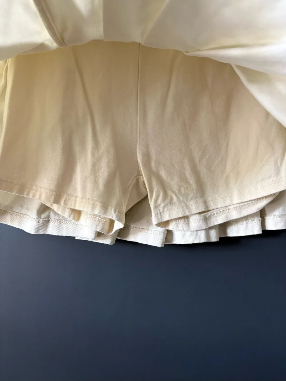 J. Galt Cream Pleated Mini Skirt With Built-in Shorts